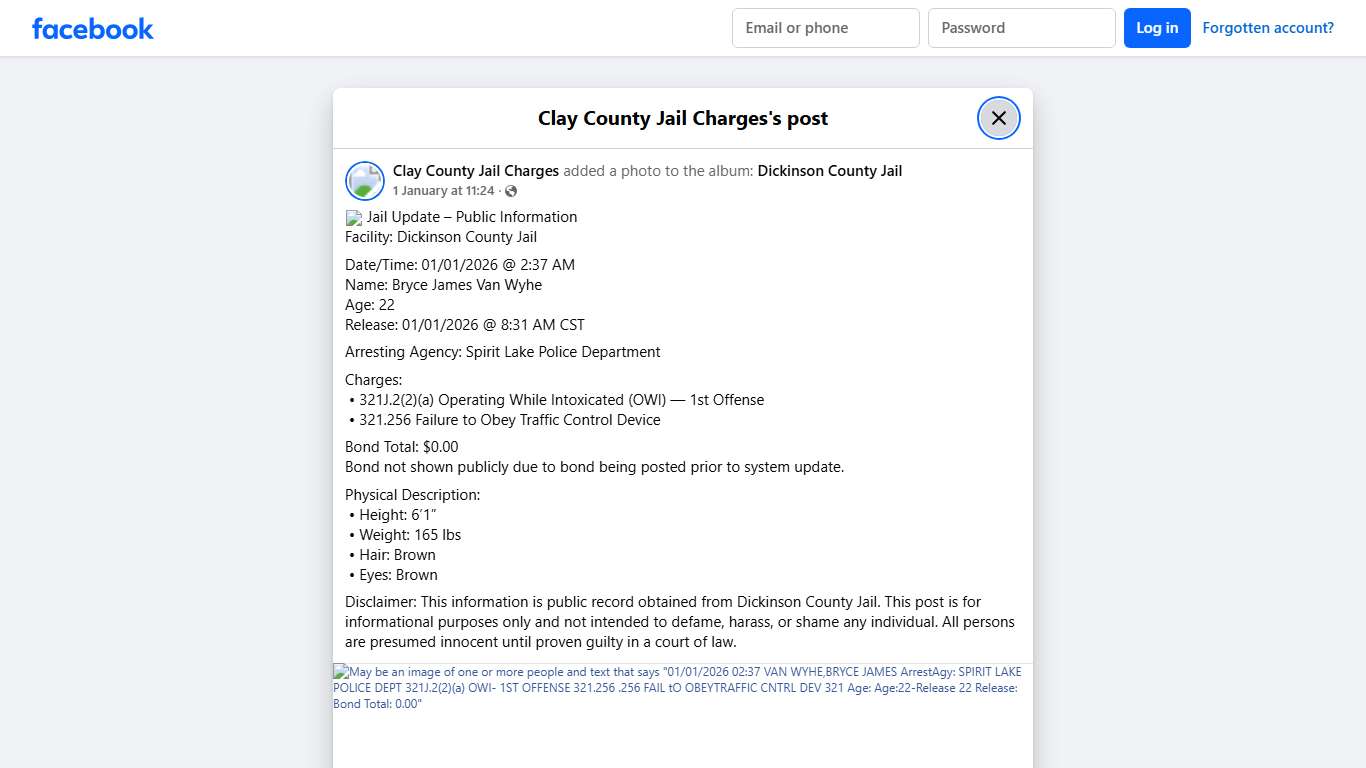 📢 Jail Update – Public... - Clay County Jail Charges Facebook